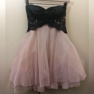 Juniors Satin and Tulle Mini Dress